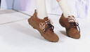 真美詩(shī)董潔同款袋鼠跳跳牛絨撞色雙鞋帶運動(dòng)男女休閑鞋 棕色 39 曬單實(shí)拍圖