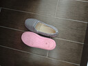 冬季棉拖鞋女棉鞋包跟可愛(ài)條紋室內棉拖鞋防滑保暖毛絨低幫月子鞋 灰色 39 （腳胖拍大一碼） 曬單實(shí)拍圖