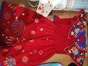 年衣童裝女童旗袍裙冬季新款兒童新中式云肩針織連衣裙禮服拜年服 年衣紅 140 曬單實(shí)拍圖