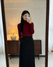 NAOTIEA納奧蒂爾小帆船堆堆領(lǐng)保暖護頸內搭T恤女2026春秋加厚加絨打底衫 安可拉紅 3XL  ( 建議135-145斤） 曬單實(shí)拍圖