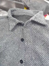 棉之雪紋理感休閑開(kāi)衫長(cháng)袖外套男春秋潮流寬松痞帥美式夾克小香風(fēng)襯衣服 灰色-開(kāi)衫 XL 【170CM-180CM】 曬單實(shí)拍圖
