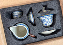 不拙汝窯三才蓋碗青花瓷茶碗防燙茶具分茶器帶茶漏過(guò)濾網(wǎng)蓋碗三件套 曬單實(shí)拍圖