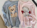 Q21小奶芙兒童毛衣男女童長(cháng)袖針織衫圓領(lǐng)打底衫A類(lèi)外穿春秋薄上衣 小狗藍 90 cm 曬單實(shí)拍圖