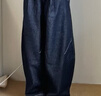 森馬（Semir）牛仔褲女春季打褶長(cháng)褲寬松2026拽姐慵懶風(fēng)美式闊腿褲109126124002 曬單實(shí)拍圖