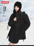 鴨鴨羽絨服女中長(cháng)款2025冬季新款戶(hù)外防寒派克工裝厚外套XB 黑色 L (165/88A) 曬單實(shí)拍圖