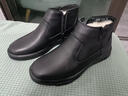 普步仕品牌雪地靴男2025冬季新款真皮高幫羊毛頭層牛皮鞋保暖加絨靴子男 黑色 38 曬單實(shí)拍圖