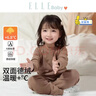 ELLE BABY童裝兒童秋衣秋褲德絨男女童保暖內衣寶寶睡衣不勒膚咖色110 曬單實(shí)拍圖
