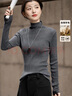 德瑪納【含蓬松綿羊毛】冬季氣質(zhì)半高領(lǐng)線(xiàn)衫修身打底衫細膩針織衫女上衣 曬單實(shí)拍圖