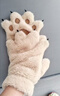 筠尚兒童手套冬季可愛(ài)加絨保暖熊掌卡通男女童棉小孩親子學(xué)生戶(hù)外冬天 兒童款 白色 曬單實(shí)拍圖