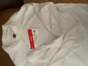 名創(chuàng  )優(yōu)品（MINISO）打底衫男冬季高級感內襯磨毛質(zhì)感半高領(lǐng)加絨長(cháng)袖t恤 白色 XL  曬單實(shí)拍圖
