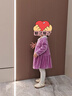 英氏（YEEHOO）女童連衣裙秋裝女孩裙子中大童金絲絨連衣裙長(cháng)袖裙子 風(fēng)信紫 100 cm 曬單實(shí)拍圖