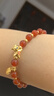 中國黃金（CHINA GOLD）黃金手鏈女馬上有錢(qián)紅瑪瑙手串本命年生肖馬手鏈生日禮物送女友 京速達*6mm紅瑪瑙馬上有福手鏈 約1.1g 曬單實(shí)拍圖