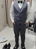 羅蒙伴郎服套裝兄弟裝團男西裝馬甲襯冬季新郎結婚禮服西服套裝外套 灰色(馬甲+襯衫+西褲)+紅色領(lǐng)結 XL 曬單實(shí)拍圖