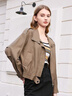 百圖betu女裝春季新款高級美拉德風(fēng)衣短款工裝風(fēng)外套女2402T61 咖啡色 S 曬單實(shí)拍圖