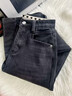 美思源小個(gè)子直筒加絨牛仔褲女九分2026春秋新款黑色保暖加厚煙管 煙灰色九分褲加絨 L 【110-121斤】 曬單實(shí)拍圖