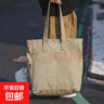 水洗加厚帆布包大容量復古新款百搭外出休閑通勤單肩托特森系大包 卡其色 曬單實(shí)拍圖