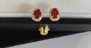 意西狄曼天然18K黃金鉆石彩寶配飾鴿血紅寶石耳釘女百搭大氣復古節日禮物 18K金紅寶石耳釘 0.3-0.4ct 曬單實(shí)拍圖