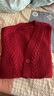 恒源祥中年媽媽外搭羊毛絨衫V領(lǐng)馬甲背心女春秋新款寬松大碼顯瘦毛衣開(kāi) 紅色 3XL 145-160斤 曬單實(shí)拍圖