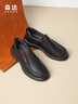 森達休閑皮鞋男牛皮軟面一腳蹬套腳懶人鞋商務(wù)正裝鞋JDZ03DM4 黑色 42 曬單實(shí)拍圖