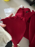 UR2026春季新款女裝氣質(zhì)肌理感吊帶單排扣紅色針織開(kāi)衫UWM950138 大紅色 M 曬單實(shí)拍圖