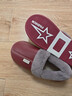 阿芙諾蒂老人防滑媽媽棉鞋女冬季保暖居家防水皮面棉拖鞋包跟男 酒紅40-41 曬單實(shí)拍圖