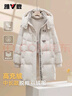 雅鹿羽絨服女裝格子中長(cháng)款加厚保暖連帽防寒休閑洋氣時(shí)尚氣質(zhì)冬季外套 米色 M 建議105-120斤 曬單實(shí)拍圖