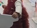 班喜迪女童連衣裙秋冬新款洋氣兒童公主裙周歲禮服女寶寶網(wǎng)紗裙子拜年服 紅色 100 曬單實(shí)拍圖