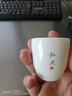 極素德化羊脂玉小茶杯白玉陶瓷茶杯薄胎白酒杯帶字禪意家用主人杯單杯 金字凝香杯-知足 曬單實(shí)拍圖