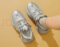 達芙妮銀色老爹鞋厚底松糕女鞋增高顯腳小運動(dòng)鞋 銀色  38  曬單實(shí)拍圖