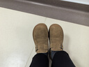百麗厚底保暖毛毛鞋女2025冬新二層牛皮復古勃肯鞋JD009DM5 棕單里 37 曬單實(shí)拍圖