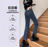 燠陽(yáng)牛仔煙管褲女2025新款春夏小個(gè)子高腰顯瘦窄版修身八分九分牛仔褲 【加絨款】藍灰色 29 【109-115斤】 曬單實(shí)拍圖