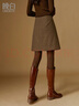 晚白【斷碼清倉】時(shí)尚氣質(zhì)小個(gè)子毛呢半裙休閑百搭羊毛純色半身裙 咖色 XL 曬單實(shí)拍圖