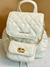 CHARLES&KEITH菱格大容量柔軟多用背包書(shū)包雙肩包包女包生日禮物CK2-60151400 Cream奶白色 S 曬單實(shí)拍圖