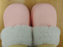 樸西冬季防水可拆卸棉拖鞋女士保暖室內厚底防滑可外穿 淺粉 36-37 曬單實(shí)拍圖