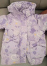鴨鴨兒童羽絨服女童小女孩女寶寶甜美可愛(ài)加絨加厚童裝外套 紫色 120  曬單實(shí)拍圖