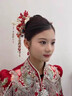 芯奢中國風(fēng)雙喜耳環(huán)中式結婚耳夾無(wú)耳洞女漢服敬酒服耳飾喜字新娘耳墜 長(cháng)款囍字【耳夾】蚊香盤(pán) 曬單實(shí)拍圖
