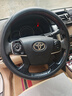 汽車(chē)真皮牛皮方向盤(pán)護套四季通用型防滑圓形D型款防滑耐用新款 新款牛皮花型-黑色黑線(xiàn)（通用） 圓形 曬單實(shí)拍圖