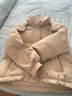 三彩2025冬季新款短款羽絨服立領(lǐng)白鴨絨面包服寬松保暖外套簡(jiǎn)約女 曬單實(shí)拍圖