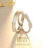 中國黃金在逃公主情侶戒指一對求婚銀對戒女生生日禮物女友老婆結婚紀念日 諾言蝴蝶結對戒【刻字賀卡】 曬單實(shí)拍圖