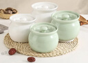 妙普樂(lè )景德鎮陶瓷瓦罐煨湯小瓦罐一人燉盅隔水燉湯罐帶蓋朱雀蒸盅煲湯蛋 4個(gè)裝【400ml】白+青 曬單實(shí)拍圖