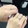 BOEAY一克拉莫桑鉆石戒指求婚鉆戒鐘久久純銀戒指女款結婚情侶款一對戒 【七倉發(fā)貨急速達】女款 曬單實(shí)拍圖