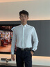 湯姆波爾頓 THOM BOLTON襯衫男長袖修身商務(wù)休閑百搭簡約免燙男士襯衣男裝領(lǐng)口條紋三條杠 白色-領(lǐng)和袖三色條紋 XL/41=52號（推薦150-160斤） 曬單實(shí)拍圖