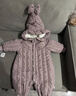 巴厘小豬（BALIPIG）女寶寶周歲禮服棉服連體衣秋冬季保暖加厚夾棉哈衣嬰 香芋紫 80cm 曬單實(shí)拍圖