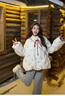 鴨鴨（YAYA）鞠婧祎同款騏驥紅羽絨服女短款2025冬季新款時(shí)尚甜美印花保暖外套 米白色 【明星同款/冰淇淋系列】 M (160/84A) 曬單實(shí)拍圖