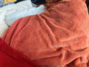 MUJI 暖柔 微纖維被套套裝 枕套套裝 四件套/三件套 床上用品床品 暗橙色 加大雙人 床笠款 被套220*240cm 被芯用 曬單實(shí)拍圖