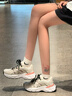 卡帕女鞋老爹鞋女2025秋季新款厚底跑步運動(dòng)鞋百搭情侶休閑鞋子女 月灰色【四季款】腳瘦拍小一碼 38 曬單實(shí)拍圖