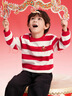 巴拉巴拉童裝兒童衛衣女童男童2025新款春裝冬裝寶寶條紋加絨上衣拜年服潮 紅白色調00461 120 曬單實(shí)拍圖
