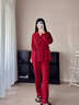 魅卿情侶睡衣春秋冬款純棉長(cháng)袖和服孕婦大碼胖mm紅色新婚結婚套裝新款 S1807女 【禮盒包裝】 M 【男推薦90-110斤】 曬單實(shí)拍圖