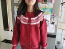 布丁哈魯女童費爾島復古提花毛衣冬季新品中大童牛角扣可愛(ài)百搭開(kāi)衫毛衣潮 曬單實(shí)拍圖