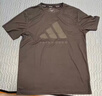 阿迪達斯（adidas）T恤男夏季運動(dòng)透氣輕薄寬松棉短袖 深灰/淺灰 XL 曬單實(shí)拍圖